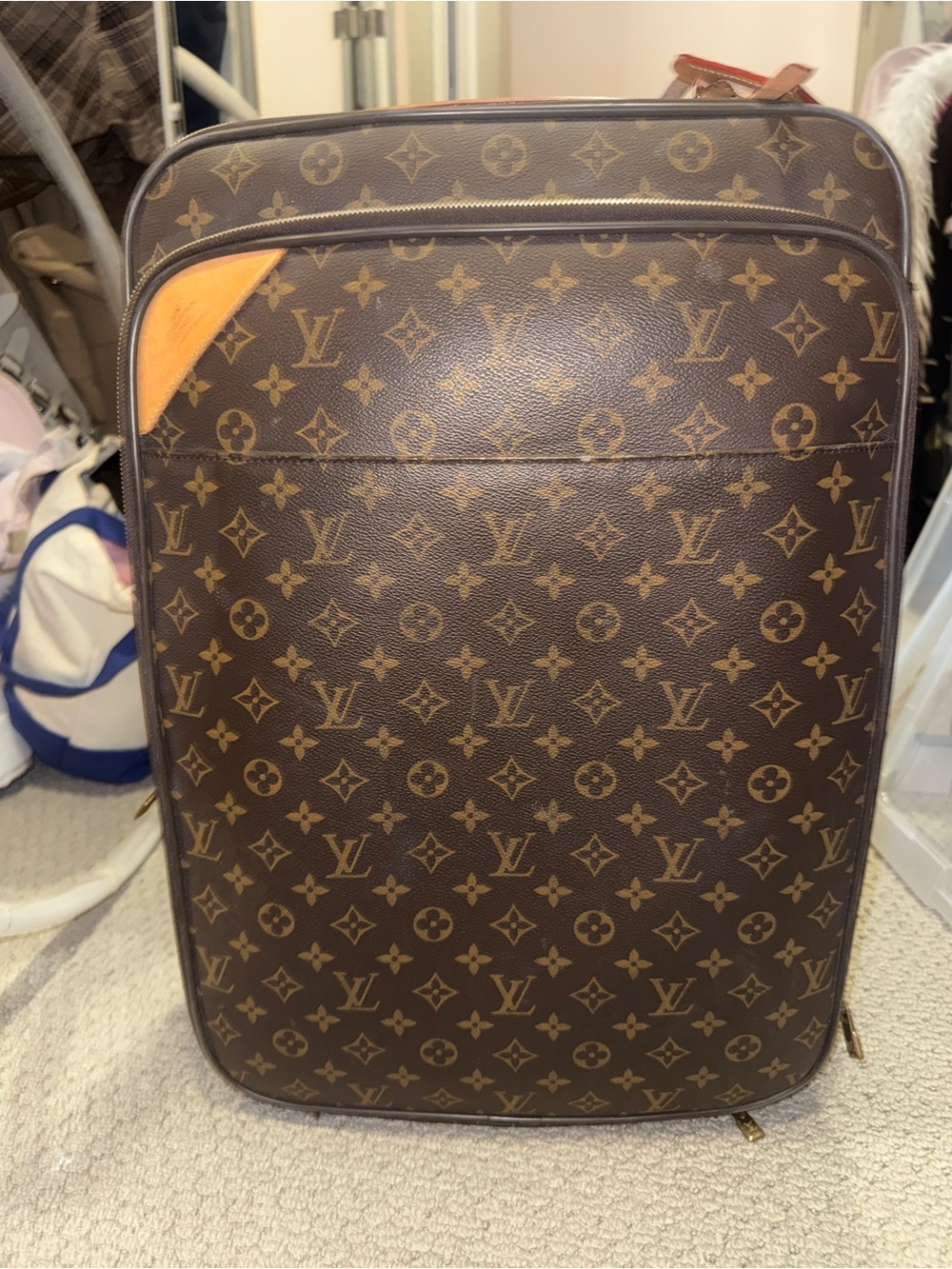 Louis Vuitton Monogram Canvas Rolling Luggage in Brown and Tan